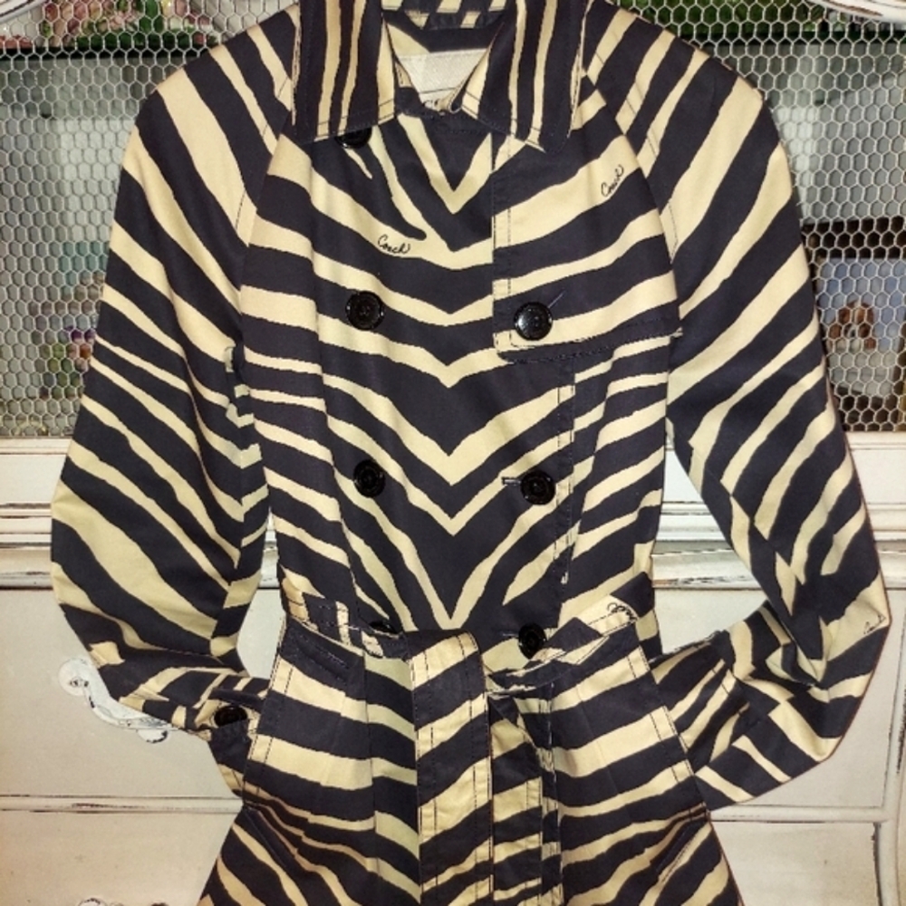 Coach Signature Zebra Pattern Lightweight Cotton … - image 1